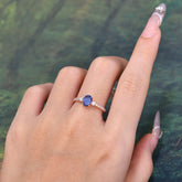 1 Carat Oval Cut Three Stone Tanzanite Promise Ring Classic Wedding Ring